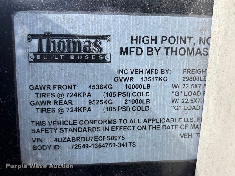 image for item DT0024 2014 Thomas B2 bus