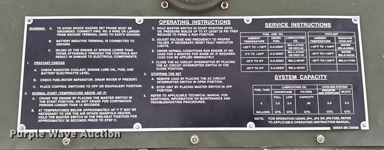 image for item DT0026 2003 MEP-802A generator