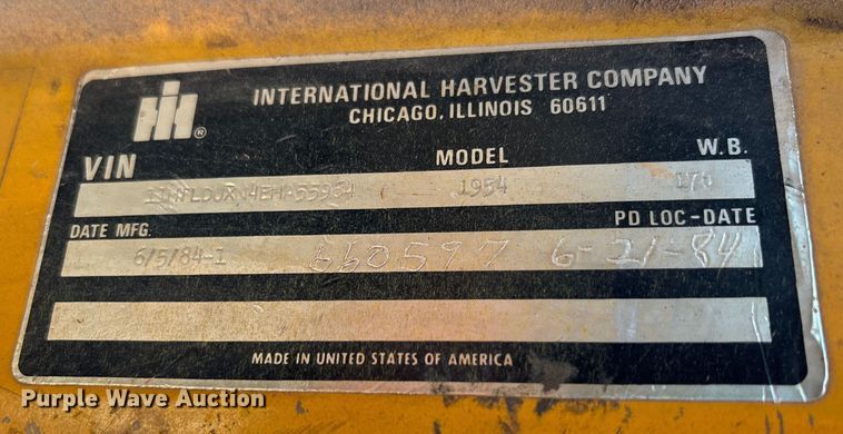 image for item DT4971 1984 International 1954 Flat Bed Truck