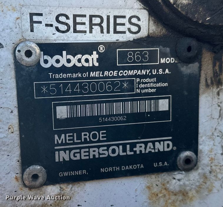 image for item DW4496 1999 Bobcat 863 skid steer loader