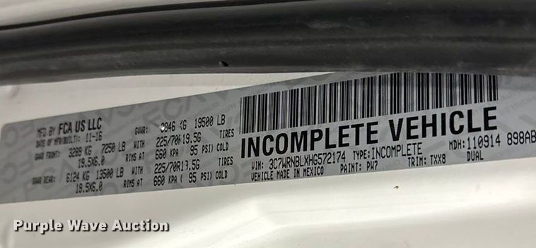 image for item DW4497 2017 RAM 5500HD bucket truck