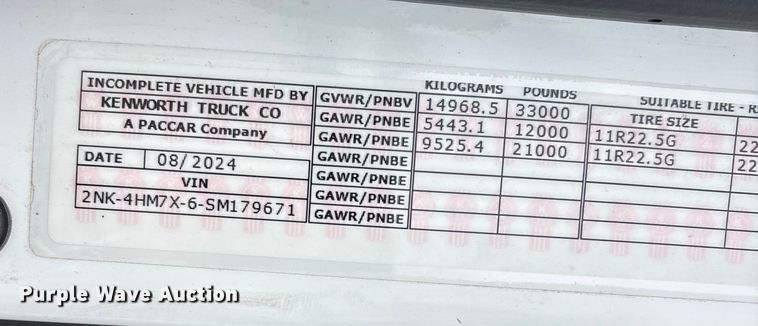 image for item DW7482 2025 Kenworth T600 grapple truck