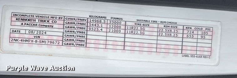 image for item DW7484 2025 Kenworth T600 grapple truck