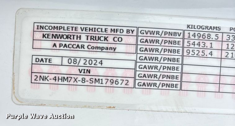 image for item DW7484 2025 Kenworth T600 grapple truck