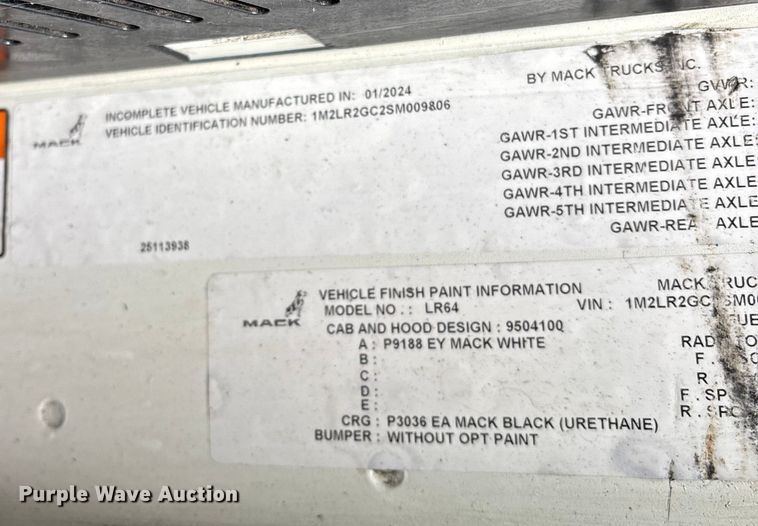 image for item DW7487 2025 Mack LR refuse truck