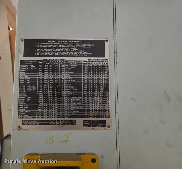 image for item DZ3838 Kalamazoo Startrite 316  bandsaw