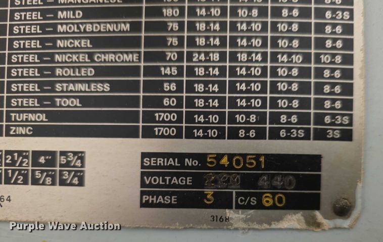 image for item DZ3838 Kalamazoo Startrite 316  bandsaw