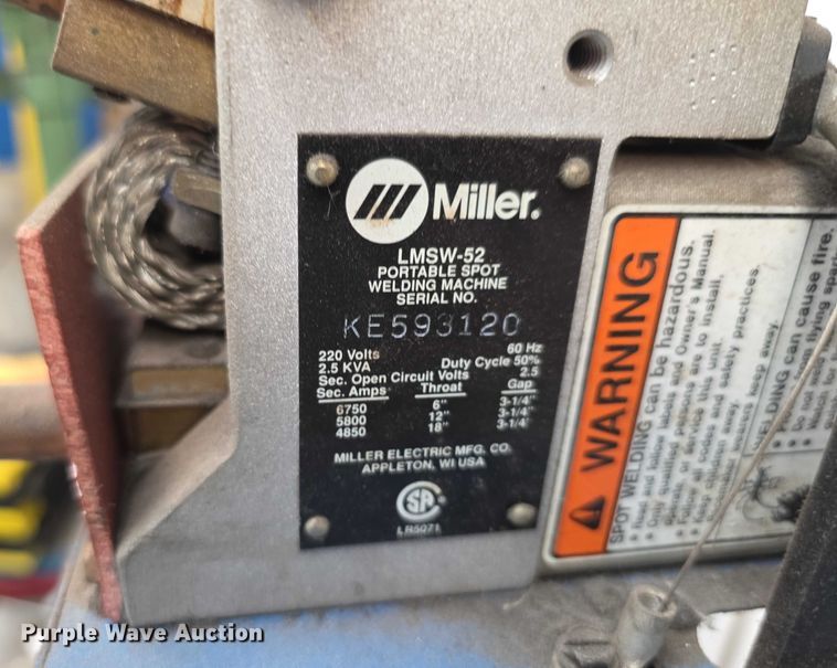 image for item DZ3848 Miller  LMSW52  spot welder