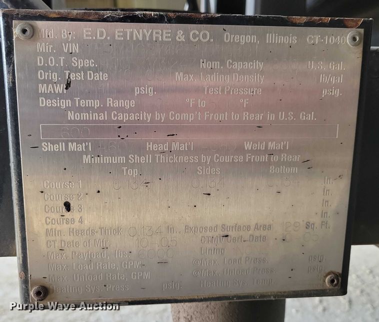 image for item EA2845 2005 Etnyre M4987 pothole patcher