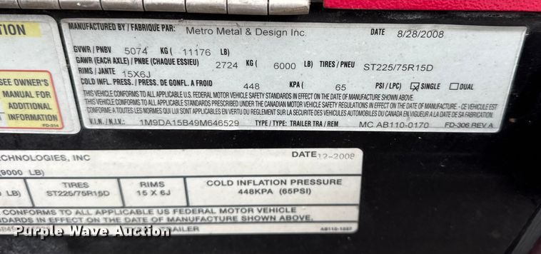 image for item ER0375 2008 Scott Health & Safety SCBA fill trailer