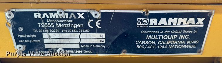 image for item ER0418 2003 Rammax P33/24 HHMR trench compactor