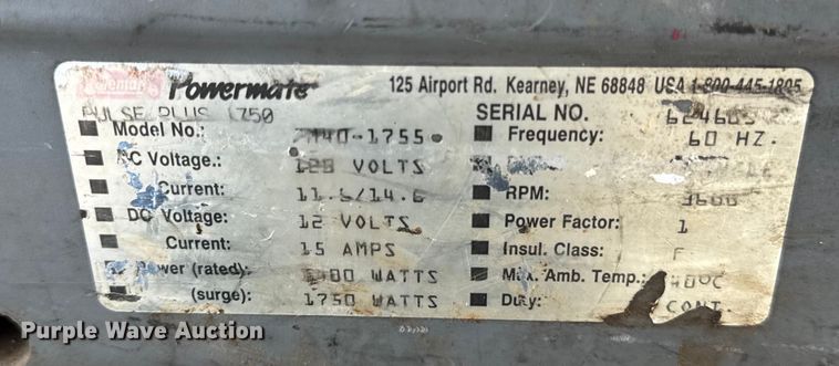 image for item ER0421 Coleman Powermate generator