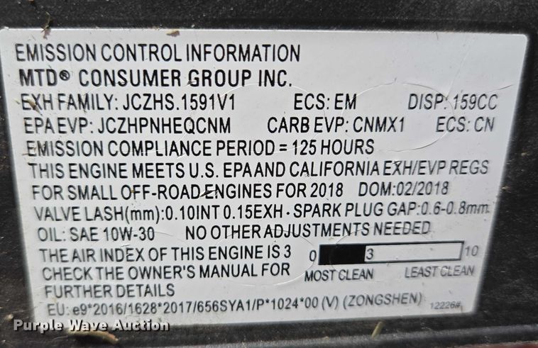 image for item ES2925 Troy Built lawn mower