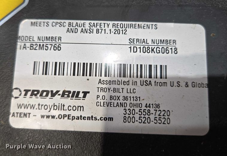 image for item ES2925 Troy Built lawn mower