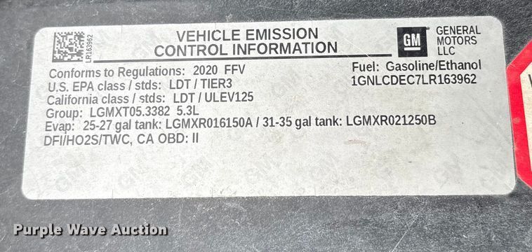 image for item ES8573 2020 Chevrolet Tahoe Police SUV