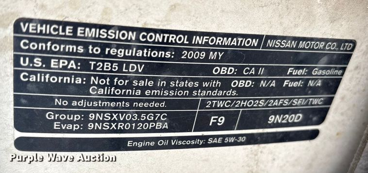 image for item ES8574 2009 Nissan Maxima 