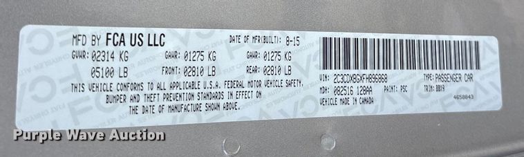 image for item ES8579 2015 Dodge Charger 