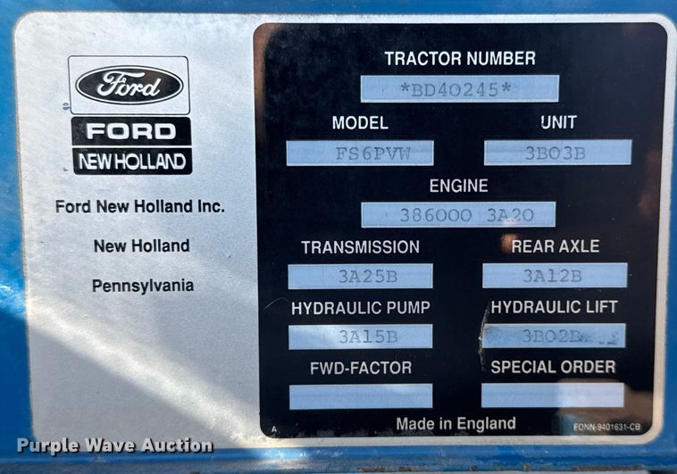 image for item ET1504 Ford 8240 Powerstar SLE tractor