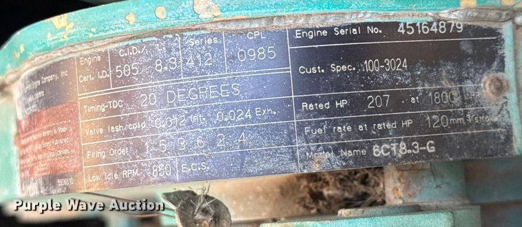 image for item ET1508 Onan 125DGER generator