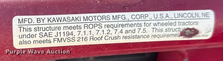 image for item ET1544 2007 Kawasaki Mule 610 KAF400A utility vehicle