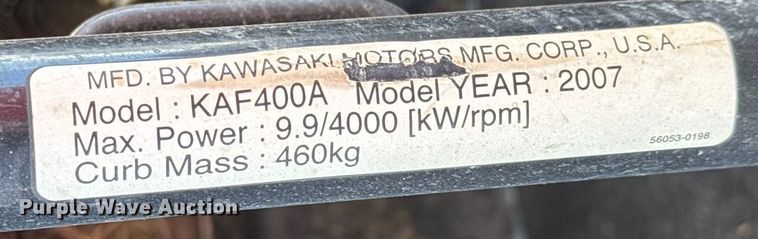 image for item ET1544 2007 Kawasaki Mule 610 KAF400A utility vehicle