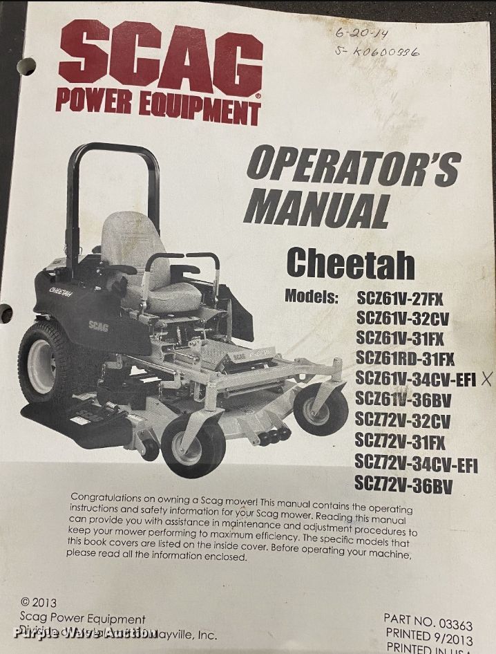 image for item ET1575 Scag Cheetah ZTR lawn mower