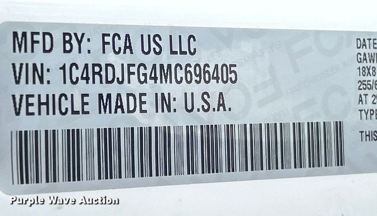 image for item ET6919 2021 Dodge Durango SSV SUV