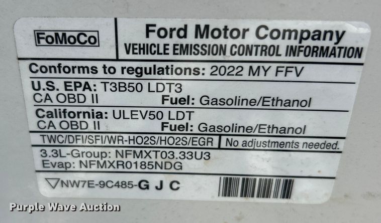 image for item ET6920 2022 Ford Explorer Police Interceptor SUV