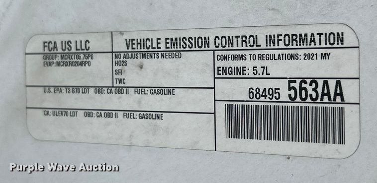 image for item ET6921 2021 Dodge Durango SSV SUV