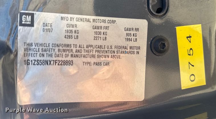 image for item EU4066 2007 Chevrolet Malibu 