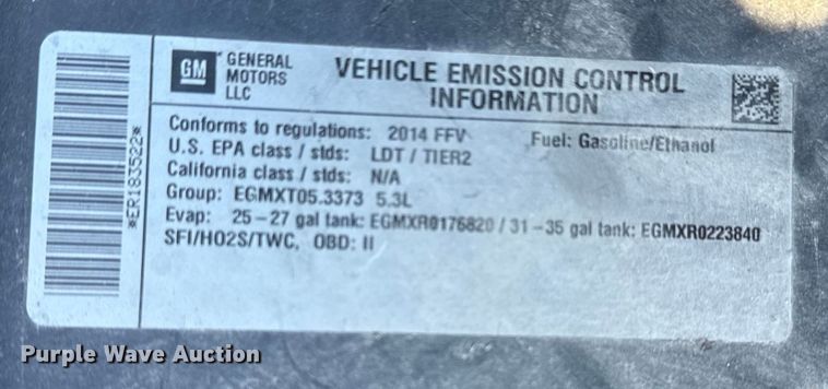 image for item EU4067 2014 Chevrolet Tahoe Police SUV