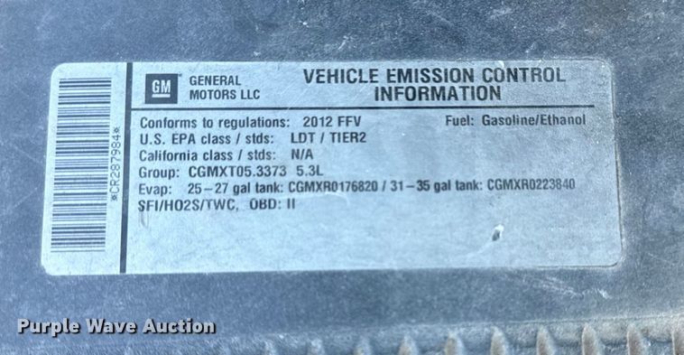 image for item EU4068 2012 Chevrolet Tahoe Police SUV