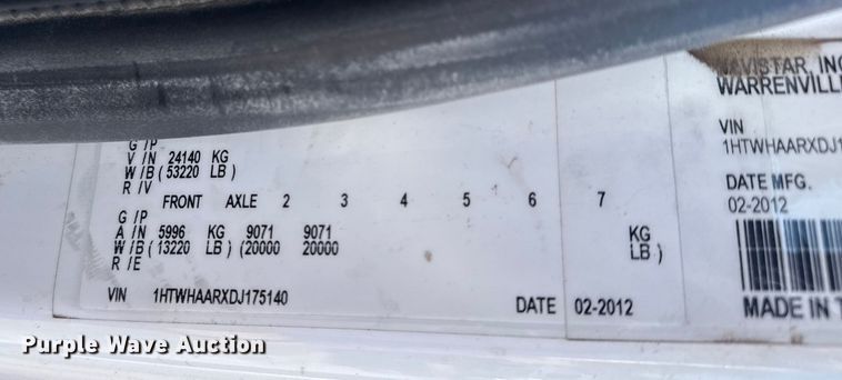 image for item EU4070 2013 International 7400 dump truck