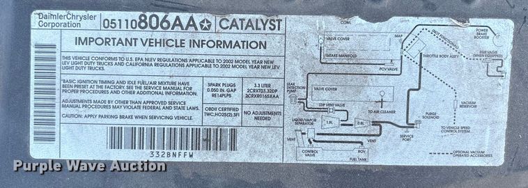 image for item EV2678 2002 Dodge Caravan van