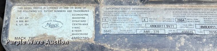 image for item FB3023 2004 Mack CV713 dump truck