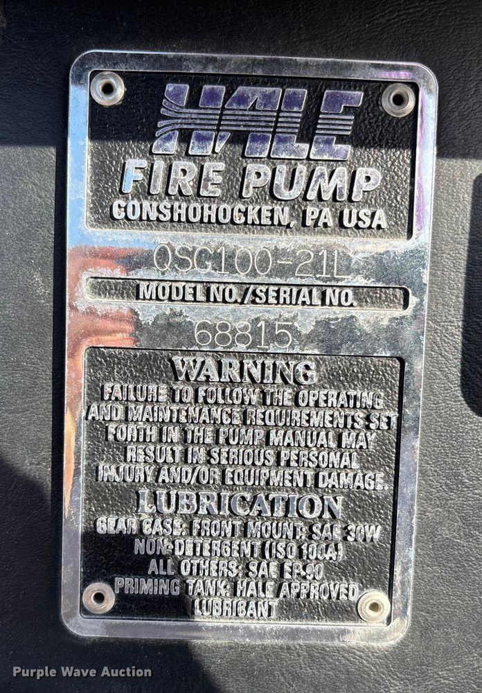 image for item FB3504 1995 Ford F800 pumper fire truck