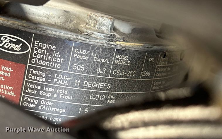 image for item FB3504 1995 Ford F800 pumper fire truck