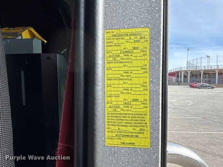 image for item FB3507 2016 Spartan LA41M-2142 pumper fire truck