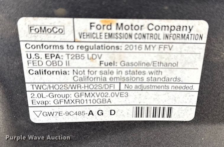image for item FB8597 2016 Ford Focus 