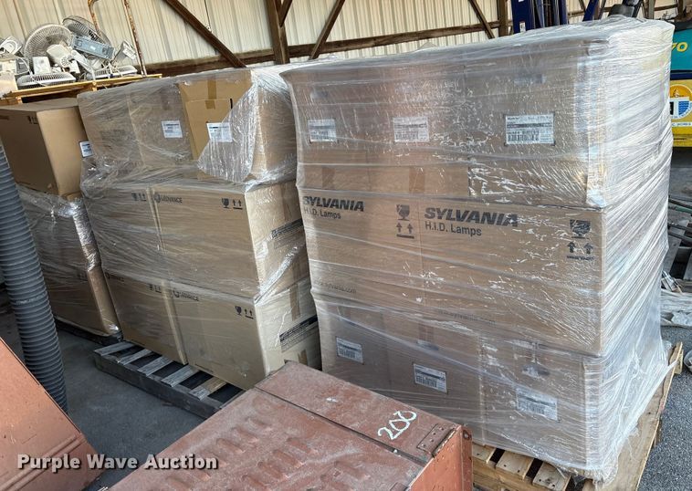 image for item FB8600 (3) pallets of approximately 200 Sylvania H.I.D lamps