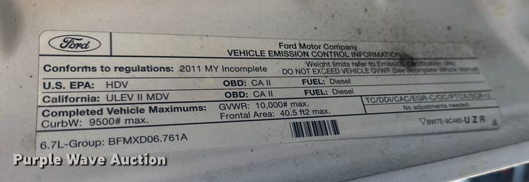 image for item FB8603 2011 Ford F250 Super Duty XLT utility bed pickup truck