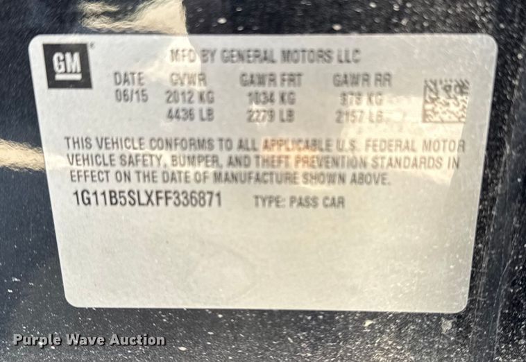 image for item FB8620 2015 Chevrolet Malibu 