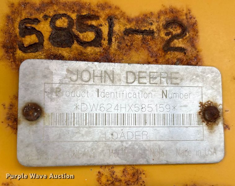 image for item FB8625 2002 John Deere 624H wheel loader