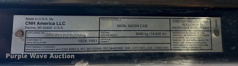 image for item FB8626 2013 Case 580 Super N backhoe