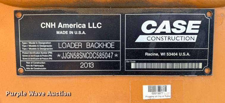 image for item FB8626 2013 Case 580 Super N backhoe