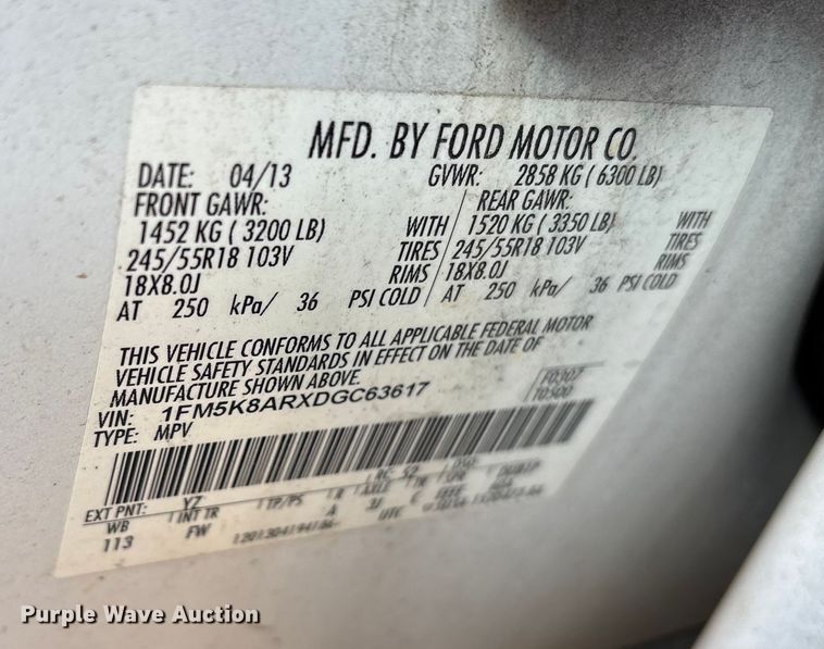 image for item FB8628 2013 Ford Explorer Police Interceptor SUV