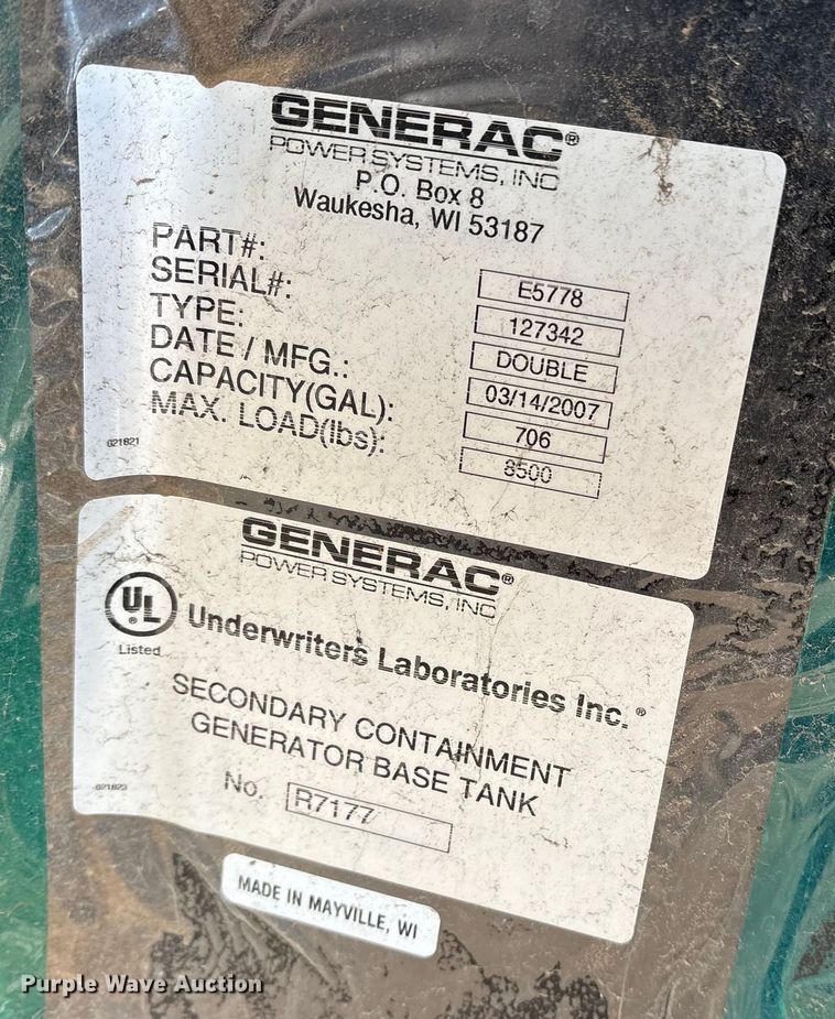 image for item FB8634 2016 Generac 8200200200 generator