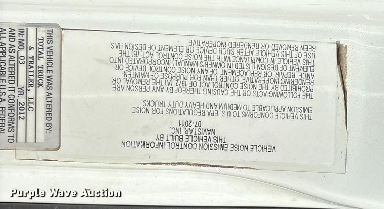 image for item FB8651 2012 International SF625 dump truck