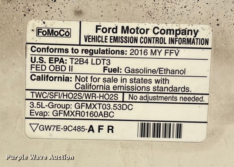 image for item FC1541 2016 Ford F150 Crew Cab pickup truck