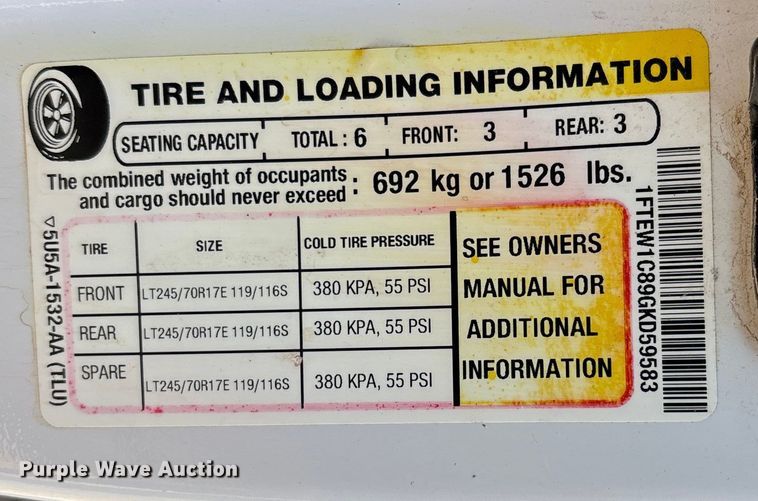 image for item FC1541 2016 Ford F150 Crew Cab pickup truck